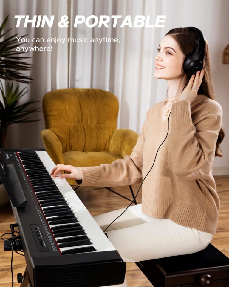 Starfavor 88 Key Full Size Digital Piano, Electric Keyboard Set with Semi-Weighted Keys, Smart Voice Sampling, Recording/MIDI/USB, Dual 20W Speakers, Sustain Pedal, Power Supply, Stand - Image 5