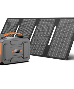 Solar Powered Generator 200W Peak/100W Rated, Portable Solar Generator Power Station with Solar Panels 40W Included, 146Wh Solar Power Bank with AC Outlet 110V for Home Use Camping Outdoor Adventure