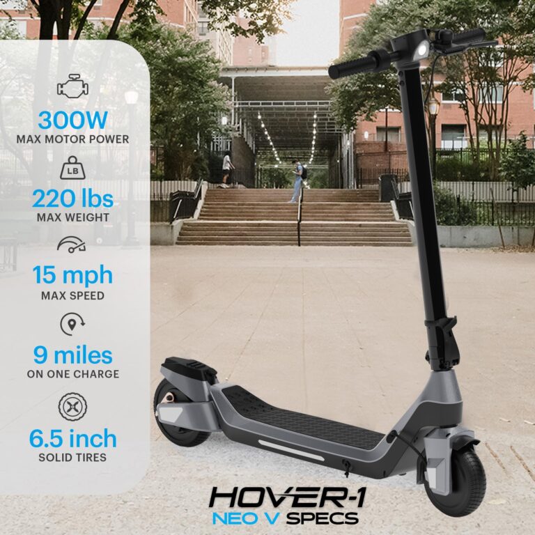 Hover-1 Neo V Foldable Electric Scooter with 250W Rated Brushless Motor, 15 mph Max Speed, 6.5” Wheels, 9 Mile Range Commuting Scooter for Kids & Teens - Image 5