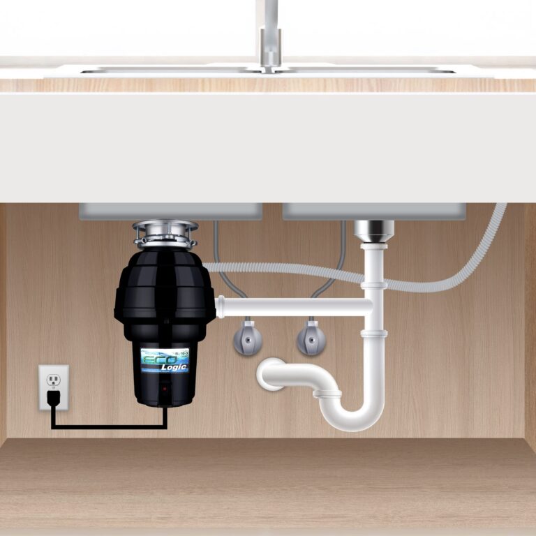 Eco Logic 1 1/4 Horsepower Garbage Disposal with Removeable Splash Guard, Attached Power Cord and Standard 3-Bolt Mounting System, Continuous Feed Disposer - Image 2