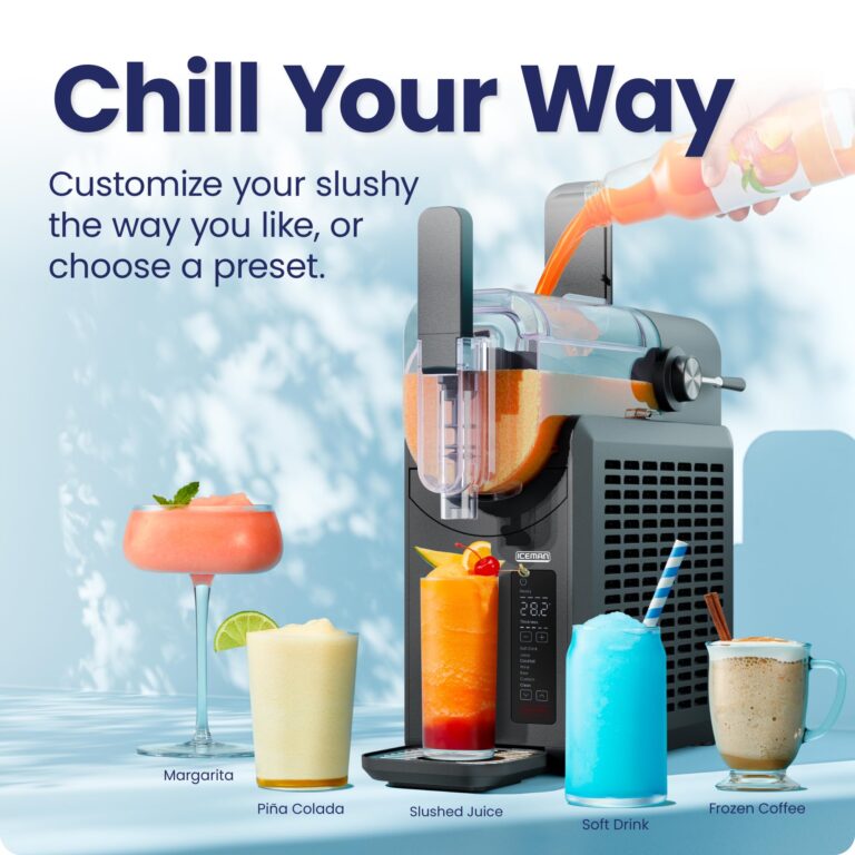 Iceman Slush-Ease 48 oz. Slushie Machine, Frozen Drink Maker & Slushy Machine with 5 Presets + Custom Option, Easy-Dispensing Lever for Frozen Margaritas, Frappes, and Slushies - Black - Image 6