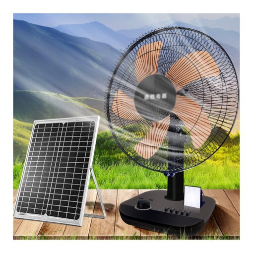 Gerrit 3-speed Adjustable Solar Fans Rechargeable Desktop Fan Outdoor Camping Photovoltaic Electric Fan Aluminium Alloy Fan Blades Multi Wide-angle Air Supply Reinforced Base (Size : 12V4600mAH)