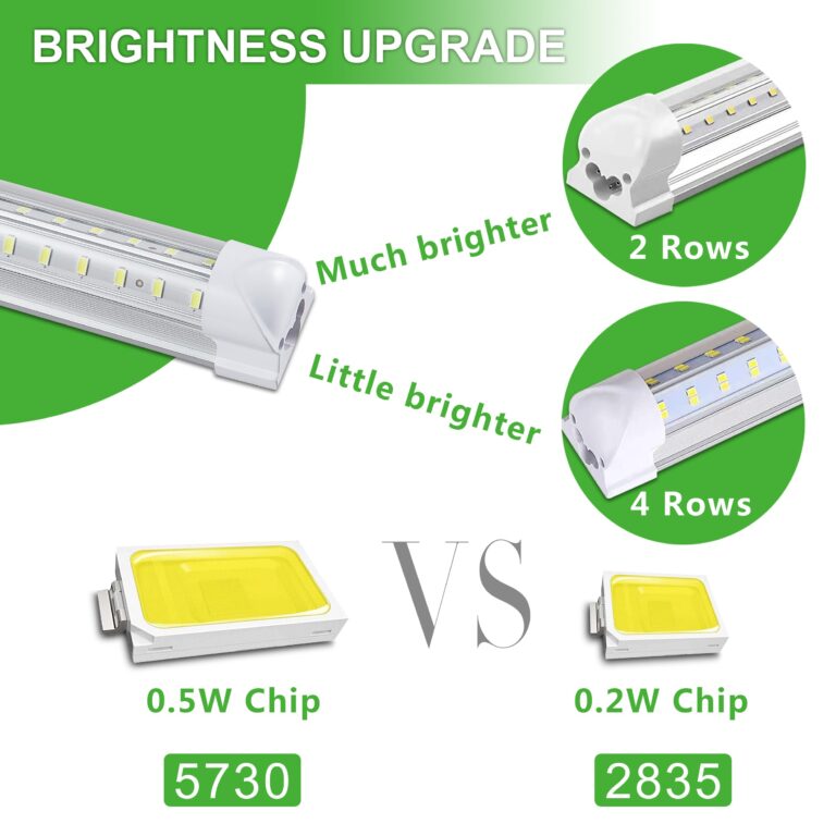 Skymoatled 4Pack 8FT LED Shop Light Garage Lights,100W 6000K 15000LM White Light,Hanging/Surface Mount,Plug and Play,Super Bright T8 Tube Light,Linkable LED Shop Lights for Warehouse Workshop Basement - Image 6
