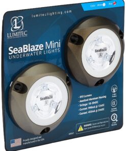 Lumitec 101246, SeaBlaze Mini Underwater LED Boat Lights - 700 Lumens, Marine Grade, Fishing, Dinghy, Skiff - Sold as a Pair - Made in the USA, Blue