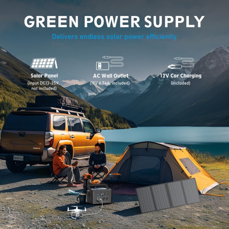 Portable Power Station 600W, Powkey 296Wh Battery Backup with 2 Pure Sine Wave AC Outlets, USB-C PD100W and 2 Wireless Chargers, Solar Generator (Solar Panel Optional) for Outdoor Camping/RVs/Home Use - Image 6