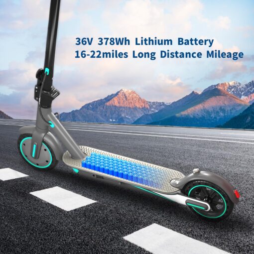 Electric Scooter for Adults, Up to 19 Mph, 19 Miles Range & 264 lbs Load, Aluminum Alloy E-Scooter with 350W Motor, Foldable Escooter with Dual Braking System and App Control (Blue) - Image 7