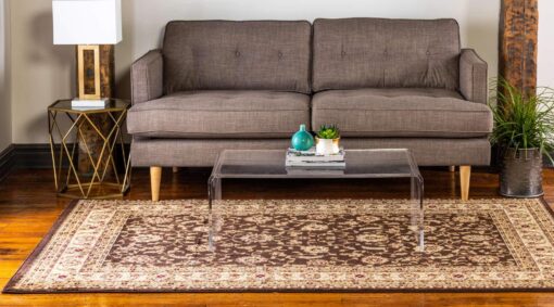 Unique Loom Voyage Collection Traditional Oriental Classic Intricate Design Area Rug (10' 0 x 13' 0 Rectangular, Brown/Ivory) - Image 8