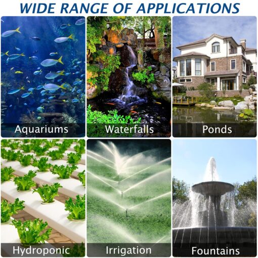 WaterRebirth (8600GPH 520W, UL listed) High Flow Submersible Water Fountain Aquarium Sump Pond Electric Waterfall Pump PS-8600 - Image 3