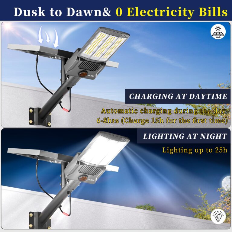 JAYNLT Y-9800W Solar Street Lights Outdoor, 750000LM 6500K High Powered Commercial Parking Lot Lights Dusk to Dawn, Waterproof Solar Security Flood Lights with Remote for Driveways, Basketball Courts - Image 7
