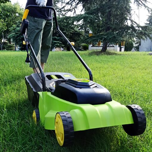 BVFNKQSC 1600W Powerful Electric Lawn Mower, Hand Pushed Cordless Electric Household Lawn Mower, with Adjustable Cutting Height in 3 Gears,Green - Image 7