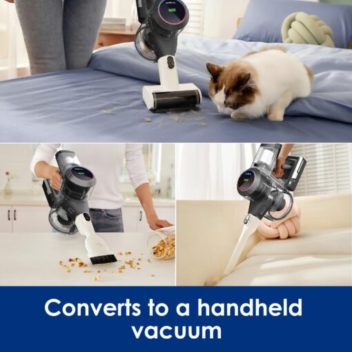 Tineco Pure ONE S11 Cordless Vacuum Cleaner, Smart Stick Handheld Cleaner Strong Suction & Lightweight, Cordless Handheld Vacuum Deep Clean Hair, Hard Floor, Carpet, Car (Pure ONE S11 Grey) - Image 3