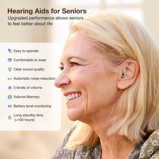 Hearing Aids for Seniors Rechargeable with Noise Cancelling, Hearing Amplifier with 5 Levels of Volume Adjustmen, Simple to Operate and Hear Clear Sound - Image 8
