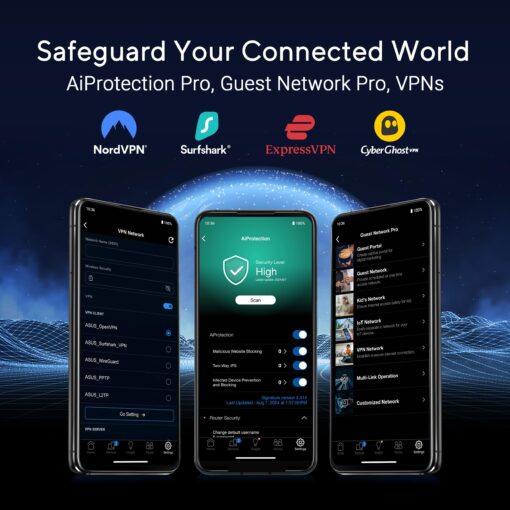 ASUS RT-BE86U BE6800 Dual-Band WiFi 7 Router, Supports 4096-QAM, MLO, AI WAN Detection, AiMesh, Subscription-Free Network Security, and Comprehensive VPN Features, Guest Network Pro, Gaming - Image 5