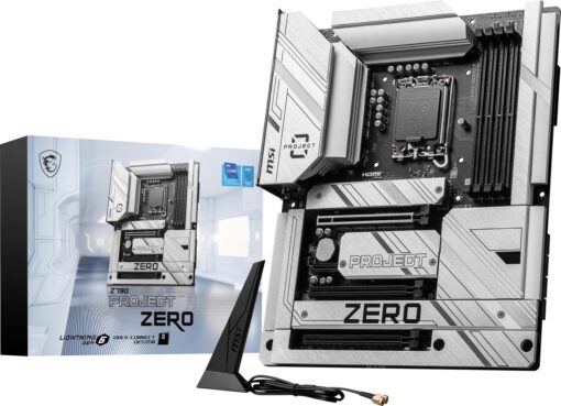 MSI Z790 Project Zero Gaming Motherboard (Support 14th/13th/12th Gen Intel Processors, LGA 1700, DDR5, PCIe 5.0, M.2 Slots, 2.5Gbps LAN, USB 3.2 Gen2, HDMI/DP, Wi-Fi 7, Bluetooth 5.4, ATX)