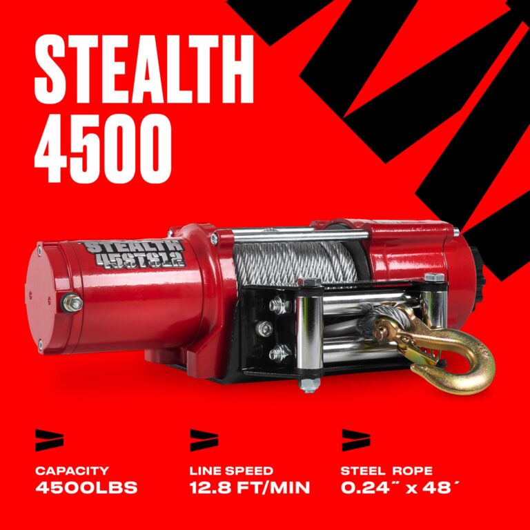 Stealth Winches 4500lb UTV ATV Winch, 12 Volt Electric Winch with 2 Wireless remotes and Steel Rope, Perfect for Towing Boat Trailer Winch, Portable Winch 12v, Roller Fairlead & Mounting Plate - Image 9