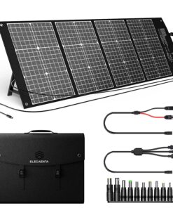 ELECAENTA 120W Portable Solar Panel for Power Station, 25% High Efficiency (3rd Gen 2024 Release), PD 45W USB C/DC/QC 3.0, Foldable Monocrystalline ETFE Solar Charger for Outdoors Camping Off Grid