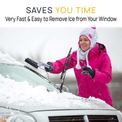 VaygWay Electric Heated Car Window Snow Ice Scraper with Light (8 Pk Electric Snow Ice Scraper) - Image 4