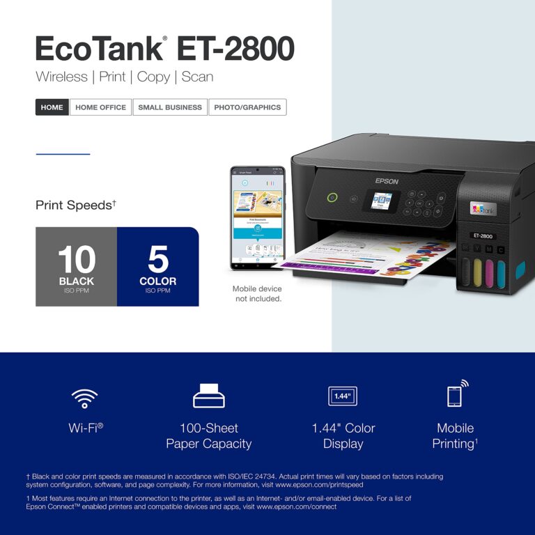 Epson EcoTank ET-2800 Wireless Color All-in-One Cartridge-Free Supertank Printer with Scan and Copy â€“ The Ideal Basic Home Printer - Black, Medium - Image 3
