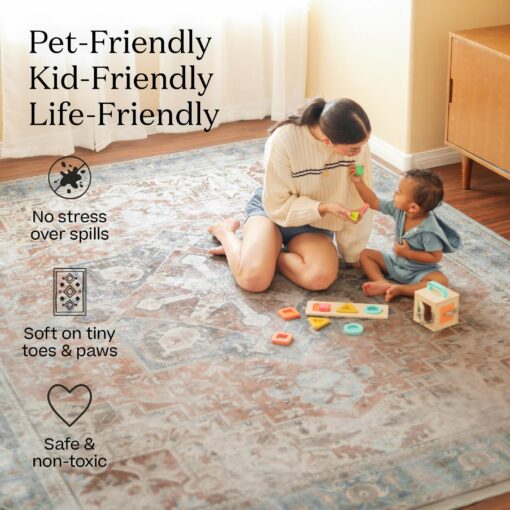 Ruggable x Jonathan Adler Washable 2x7 Runner Rug, Black and White, Premium Rugs for Hallway, Kitchen, Entryway, Living Room, Bedroom, Office with Gripper Non Slip Pad, Inkdrop Black & Ivory - Image 4