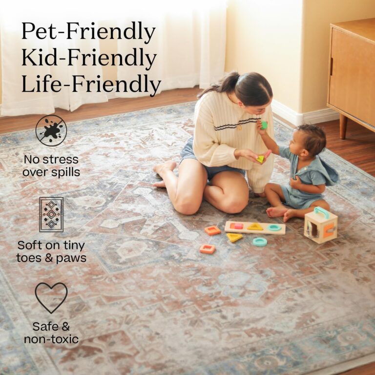 Ruggable Washable 2x10 Runner Rug, Kamran Coral, Premium Vintage Rugs for Hallway, Kitchen, Entryway, Living Room, Bedroom, Office with Gripper Non Slip Pad - Image 3