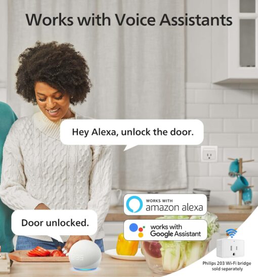 Philips Wi-Fi Smart Door Lock, Keyless Entry Door Lock with App Control,Fingerprint ID,Auto Lock,Keypad Deadbolt with Wi-Fi Bridge Adaptor,Smart Locks for Front Door-Matte Black - Image 4