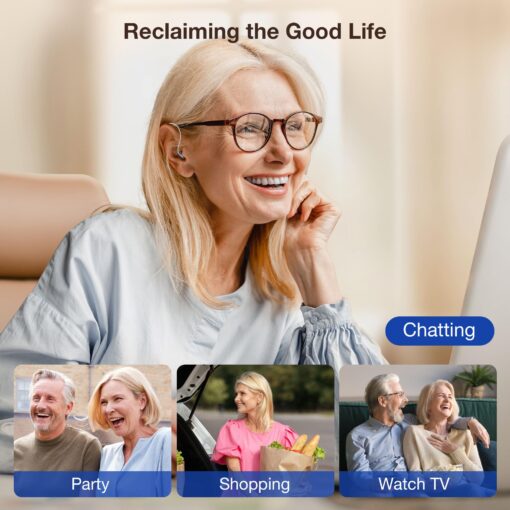Hearing Aids for Seniors Rechargeable with Noise Cancelling, Hearing Amplifier with 5 Levels of Volume Adjustmen, Simple to Operate and Hear Clear Sound - Image 3