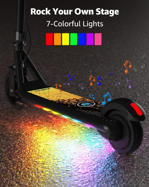 Gyroor H30 Max Electric Scooter for Kids Ages 8-12, 150W Powerful Motor, Bluetooth Music, Dual Brake System, Adjustable Height and Speed, Best Gifts for Kids, H30Max-8QY - Image 3