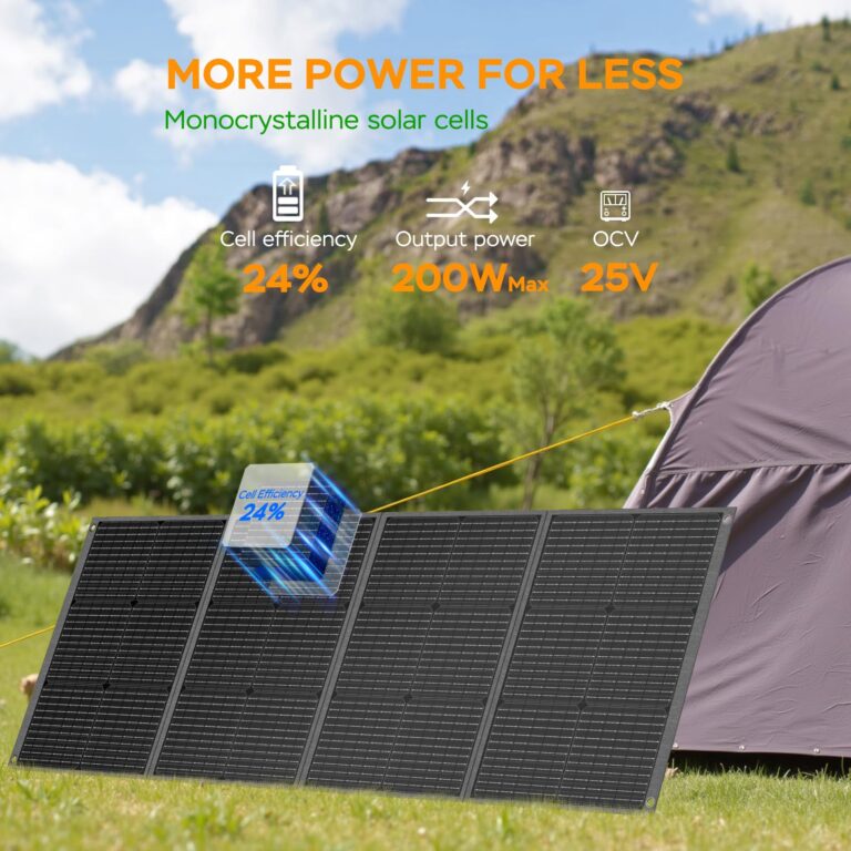 MARBERO 200W Portable Solar Panel for Power Station & USB/DC Devices 200 Watt Foldable Solar Charger >23% High Efficiency IP68 Waterproof Compatible with Solar Generator for Camping RV Outdoor Cloudy - Image 6