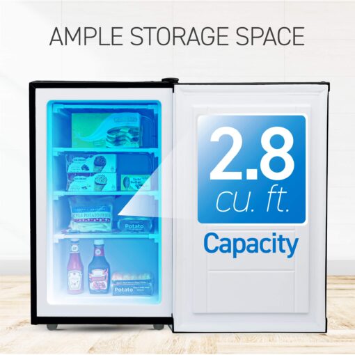 Commercial Cool Upright Freezer, Stand Up Freezer 2.8 Cu Ft with Reversible Door, Black - Image 4