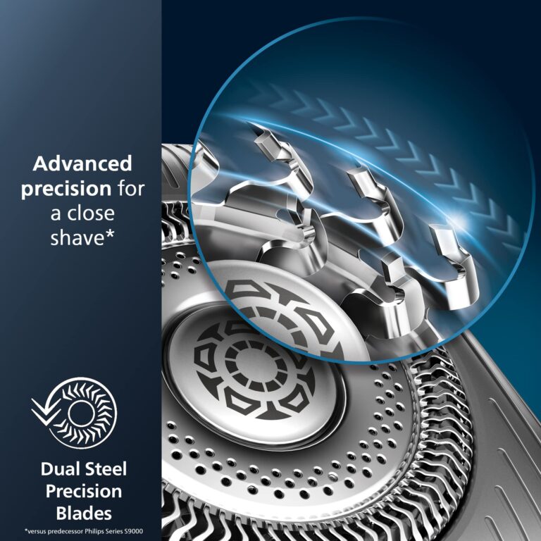 Philips Norelco Shaver Series 9000, Wet and Dry Electric Shaver, with Lift & Cut Shaving System and SenseIQ Technology, Pop-up Trimmer, Cleaning Pod and Travel Case, Chrome Silver, Model S9985/84 - Image 3