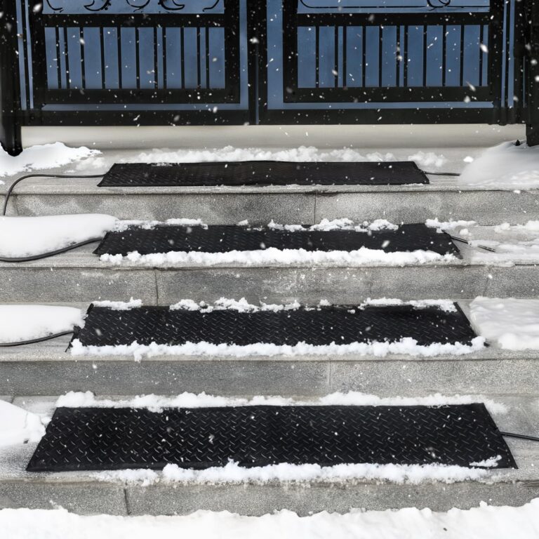 Snow Melting Mats for Stairs, Heated Outdoor Mats, Electric Snow Melting Mats for Winter Snow Removal, Snow and Ice Melting Mats, No-Slip Stair Heating Mats with Power Cord and Timing (30" x 60") - Image 6
