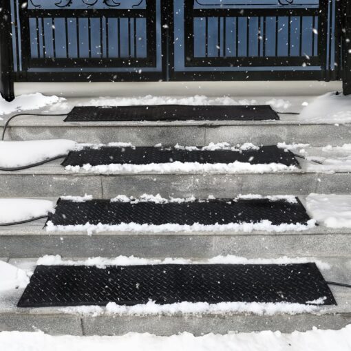 30'' x 30'' Snow Melting Mats Outdoor, Heated Snow Melting Mats, Electric Ice Melting Mats For Winter Snow Removal,Driveway Heating Mat For Snow,Heated Walkway Mats Outdoor With With 10ft Power Cord - Image 6