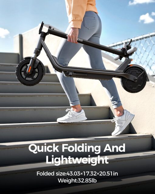 Electric Scooter A1C,Front Suspension Kick Scooter,8.5 Solid Tires,300W Motor,Smart APP Control,15.5MPH, Escooter for Teens Adults UL2272 - Image 2