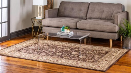 Unique Loom Voyage Collection Traditional Oriental Classic Intricate Design Area Rug (10' 0 x 13' 0 Rectangular, Brown/Ivory) - Image 9