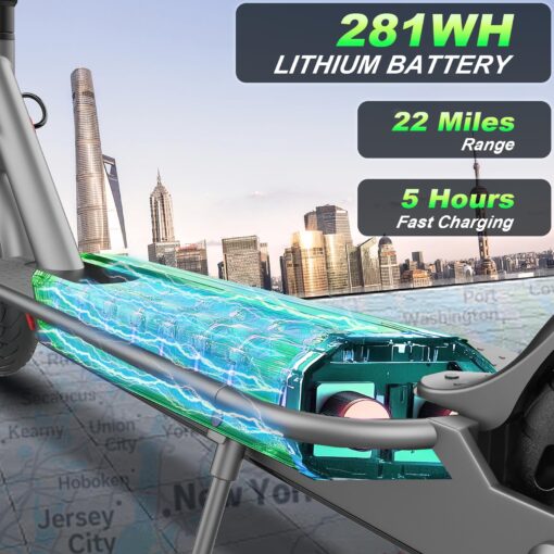 Qlaway 8.5" E Scooter for Adults Aluminum Alloy Frame 20 MPH 350W Motor 281WH Battery, Motorized Scooter Up to 20 Miles Range, Foldable Bearing 265 LBS/APP Control - Image 6