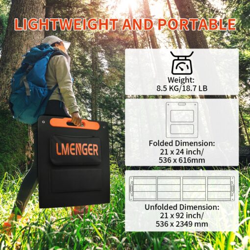 Foldable Solar Panel 200W 19.8V, 23% High Efficiency Portable Solar Charger, Monocrystalline Silicon Solar Cell with DC7909, Anderson, XT60 and DC8020 Plug for Portable Power Station - Image 5