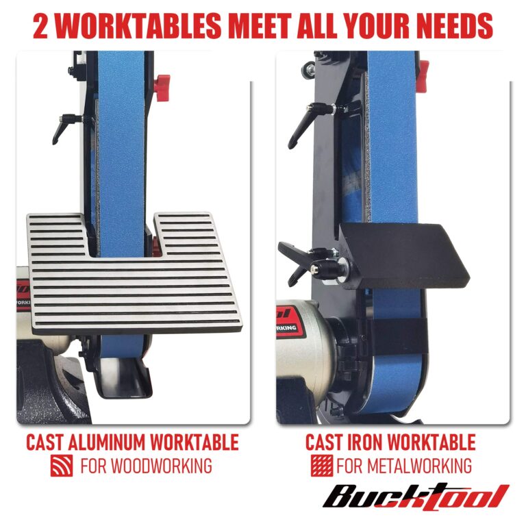 Bucktool Combo 2" x 42" Belt Sander 6" Bench Grinder, Knife Sharpener with Large Work Table BG2600 Upgraded Model - Image 8