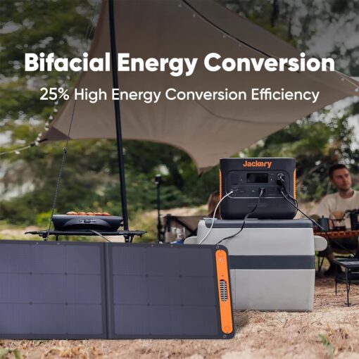 Jackery SolarSaga 100W Bifacial Portable Solar Panel for Explorer 240/300/500/1000/1500 Power Stations, Foldable Solar Cell Solar Charger with USB Outputs for Phones, Rooftops, Outdoor Camping and RVs - Image 2