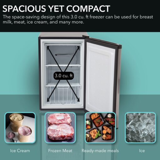Whynter CUF-301SS Upright Freezer, 3 Cubic Feet, Stainless Steel - Image 3