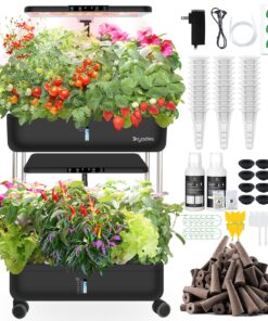 Hydroponics Growing System Indoor Garden - DRYADES 44 Pods Herbs Garden Kit Indoor with LED Grow Light Grow Anything Plants Germination Kit (No Seeds) Harvest Vegetable Lettuce for Home Kitchen