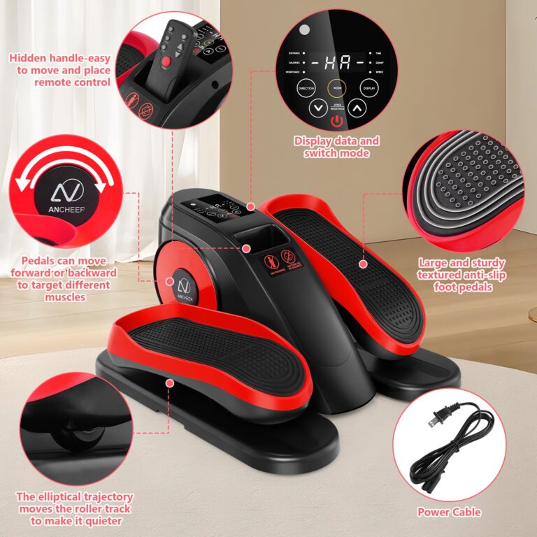 ANCHEER Under Desk Elliptical, Ellipse Leg Exerciser for Seniors Fully Assembled , Electric Seated Pedal Exerciser with Remote Control & 12 Adjustable Speed/Resistance - Image 6
