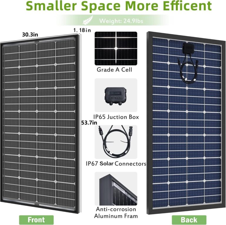 JJN Bifacial 400 Watt Solar Panel 12V 10BB Monocrystalline Solar Panels High Efficiency Solar Module for RV Home Farm Trailer Camper Marine Off Grid System(2 PCS 200 Watt) - Image 6