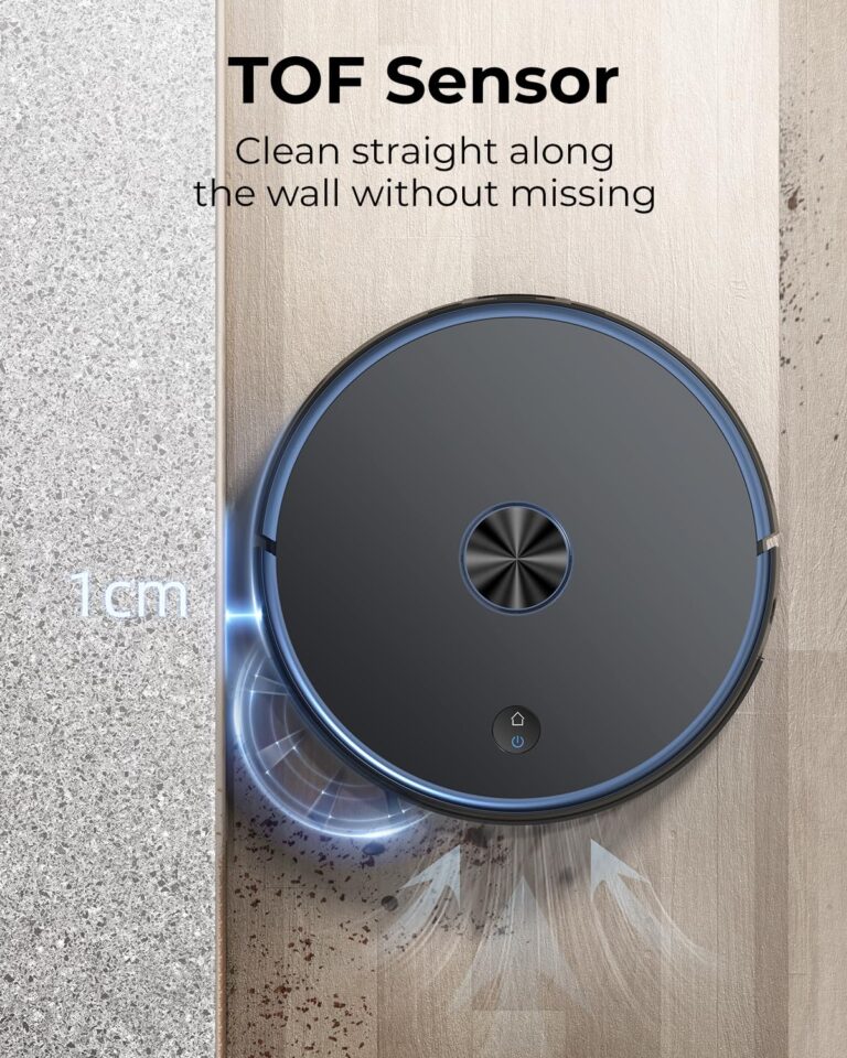 Laresar Robot Vacuum and Mop Combo, 3 in 1 Robotic Vacuum with 3.5L Self Emptying Station, Equipped with Lidar Navigation,Smart App Control, for Pet Hair/Floors/Carpets, L6 Pro, Black - Image 3
