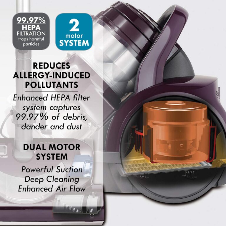 Kenmore 22614 Pet Friendly Lightweight Bagless Compact Canister Vacuum with Pet Powermate, HEPA, Extended Telescoping Wand, Retractable Cord and 2 Cleaning Tools-Purple - Image 6