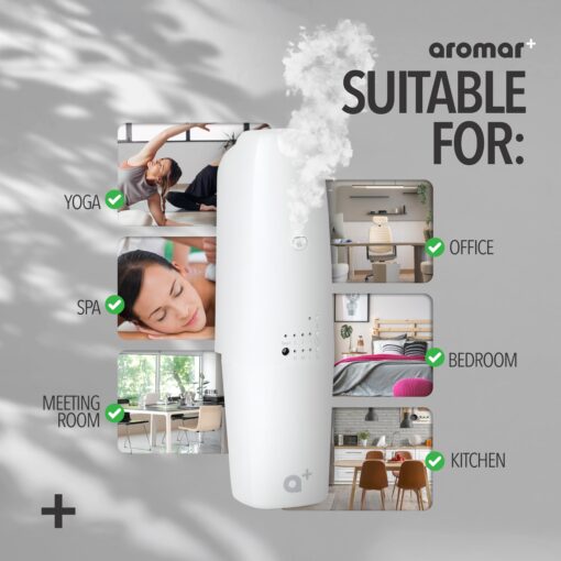 AROMAR Waterless Plug-in Aroma Diffuser – App-Controlled, Covers 1000 Sq.Ft – Featuring Miami, New York & Rome – Inspired by The Iconic Scents of Ritz Carlton, 1 Hotel & Santal – White - Image 4