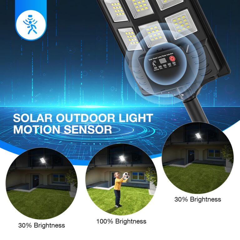 Heisolcool Solar Street Lights Outdoor Waterproof, 23000LM 320° Wide Angle Flood Light, LED Solar Parking Light with Motion Sensor and Remote Control, Suitable for Street, Parking lot-4PACK - Image 3