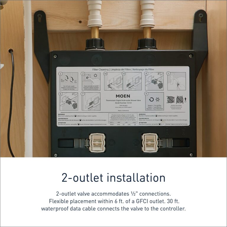 Moen Smart Shower 2-Outlet Digital Thermostatic Shower Valve with 1/2" Connections, S3102 - Image 7