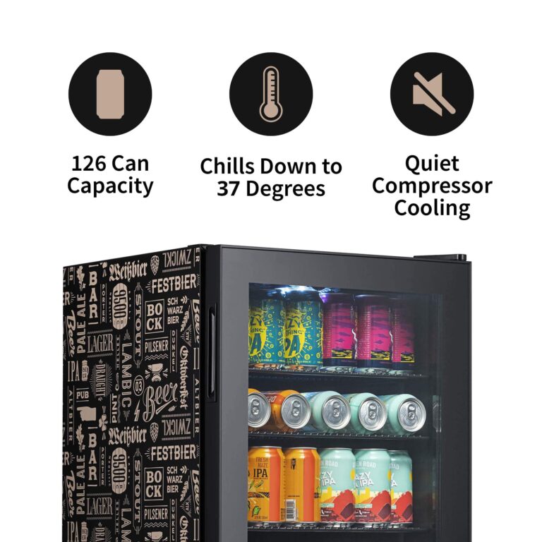 NewAir Beverage Refrigerator Cooler with 126 Can Capacity - Freestanding Mini Bar Beer Fridge for Bedroom, Dorm, Office - Small Refrigerator Cools to 37F Perfect For Beer, Soda, And Drinks - Image 10