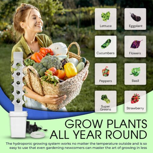 EXO Garden Hydroponic Growing System Vertical Tower - Vegetable Plant Tower Gift for Gardening Lover - Automate Aeroponics Mini Indoor Outdoor Home Grow Herb - Image 2