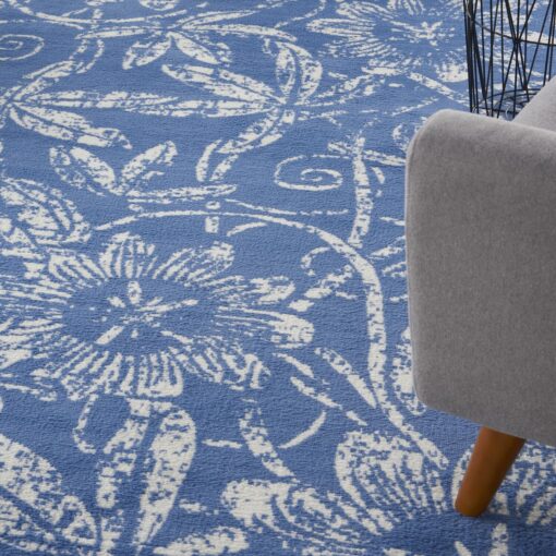 Nourison Whimsicle Floral Blue 8'4" x 11'6" Area Rug, Easy Cleaning, Non Shedding, Bed Room, Living Room, Dining Room, Kitchen (8x12) - Image 3